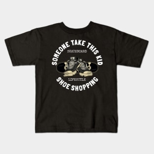 Take This Kid Shoe Shopping Gag Funny Skateboarder Meme Kids T-Shirt